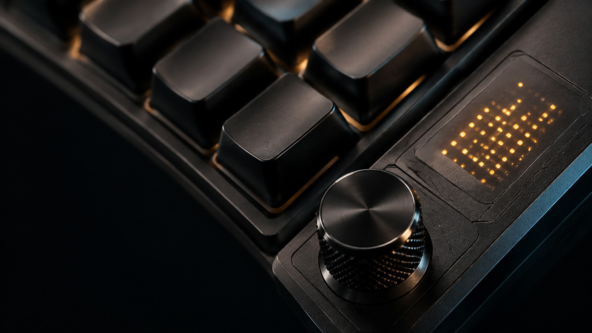 X7 display, rotary knob and RGB detail